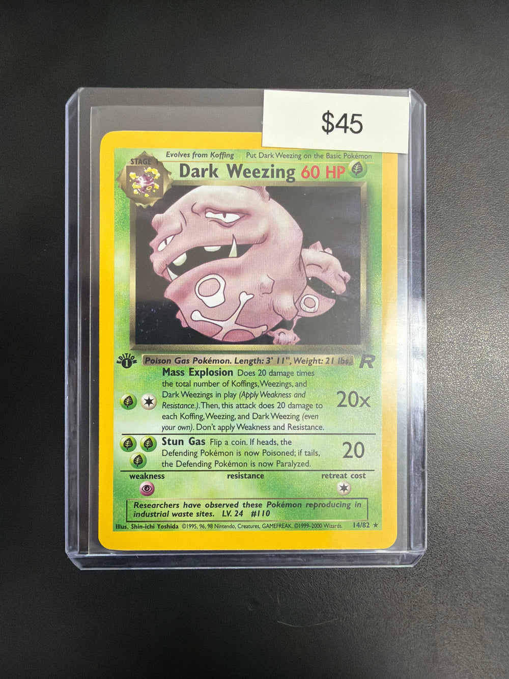 Pokemon Dark Weezing Rocket 14/82 1st Ed. NM