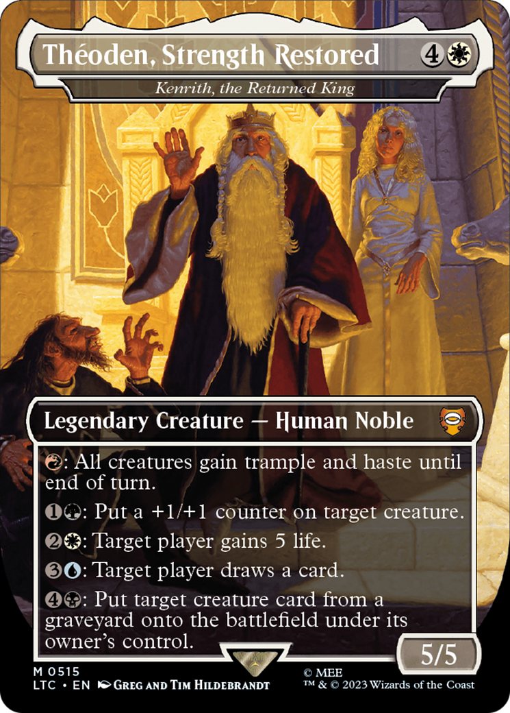 Kenrith, the Returned King (LTC-515) - Tales of Middle-earth Commander / ThÃ©oden, Strength Restored (Borderless) Foil