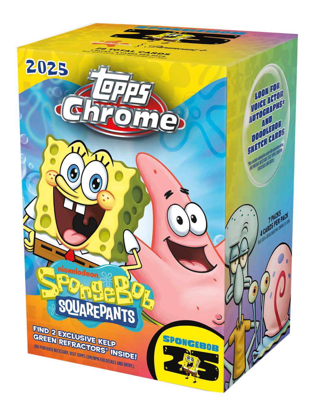 2025 Topps Chrome Spongebob Squarepants 25th Anniversary Blaster Box