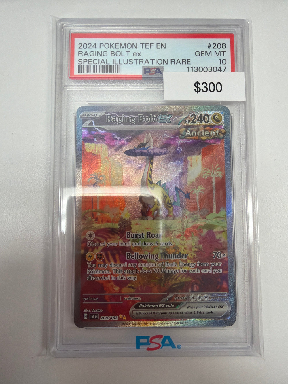 Pokemon Raging Bolt ex 208/162 PSA 10