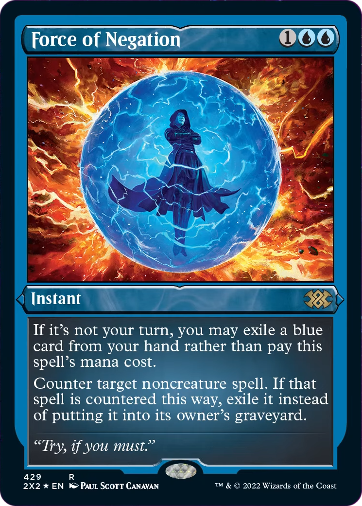 Force of Negation (2X2-429) - Double Masters 2022 Etched Foil