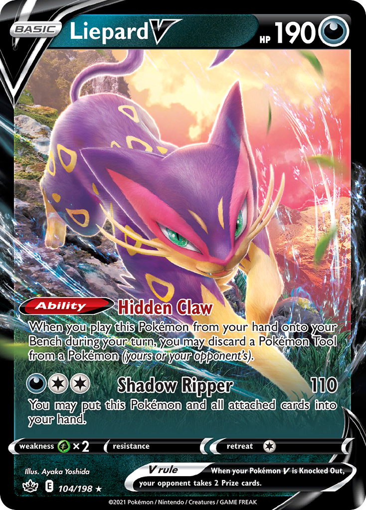 Liepard V 104 198 Chilling Reign Holofoil