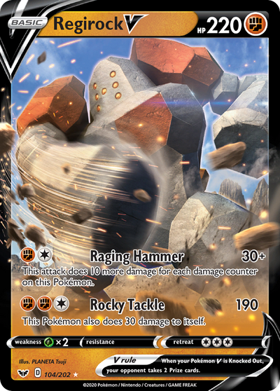 Regirock V 104 202 Sword Shield Holofoil