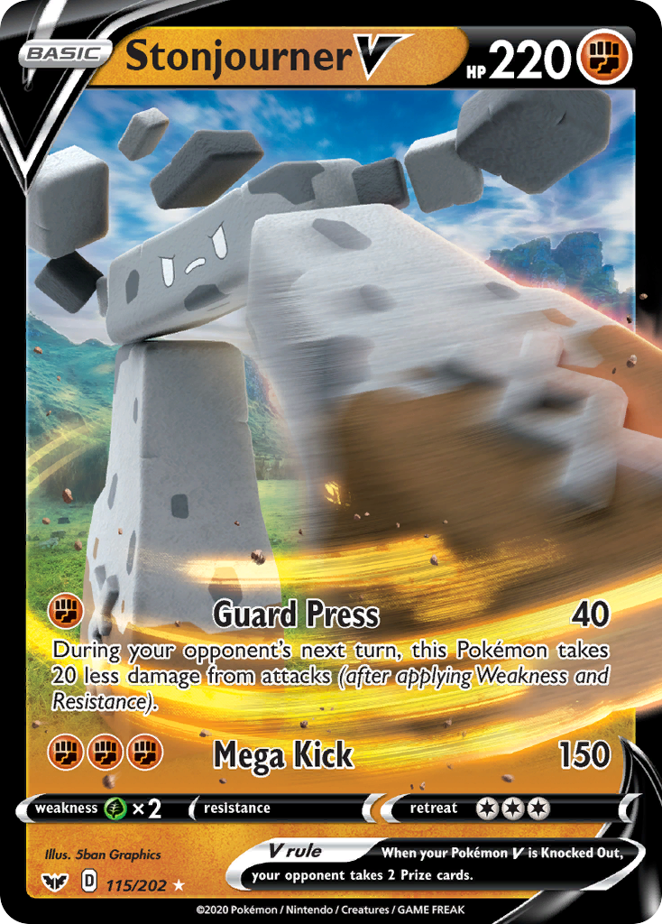 Stonjourner V 115 202 Sword Shield Holofoil