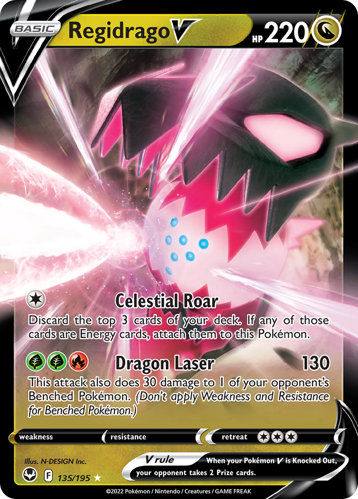 Regidrago V 135 195 Silver Tempest Holofoil