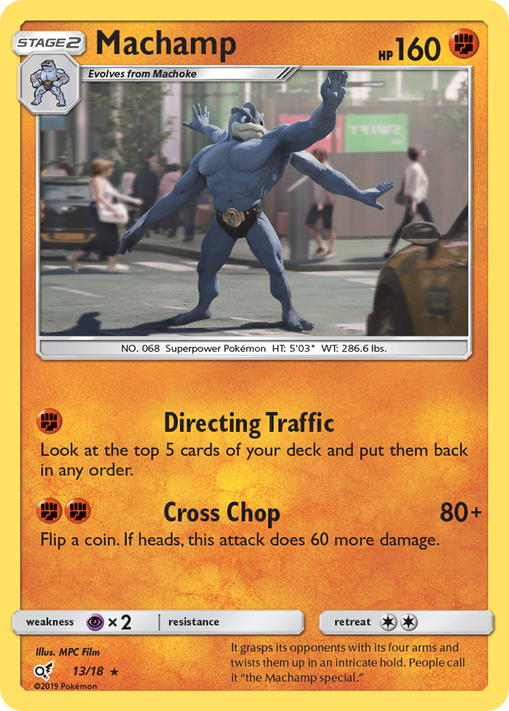 Machamp 13 18 Detective Pikachu Holofoil