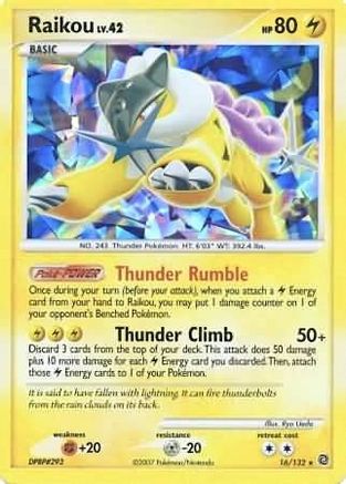 Raikou (Cracked Ice Holo) (16/132) - Miscellaneous Cards & Products Holofoil