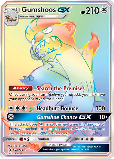 Gumshoos Gx 157 149 Sun Moon Holofoil