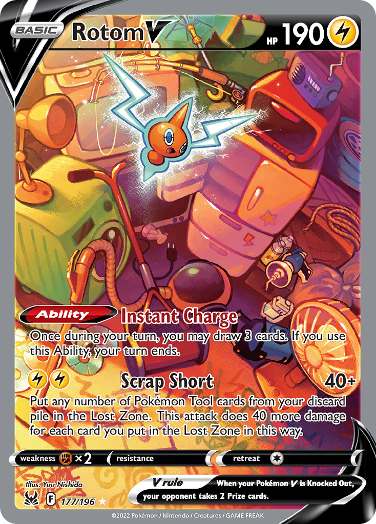 Rotom V Alternate Full Art 177 196 Lost Origin Holofoil