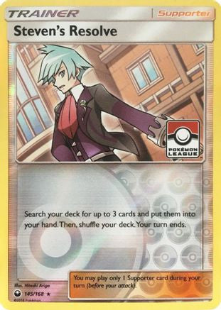 Steven's Resolve 145 168 Pokemon League 145 League Championship Cards Reverse Holofoil