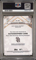 2023 Bowman Sterling Jackson Merrill #PS-JML Autograph Speckle /99 PSA 10 Auto 10