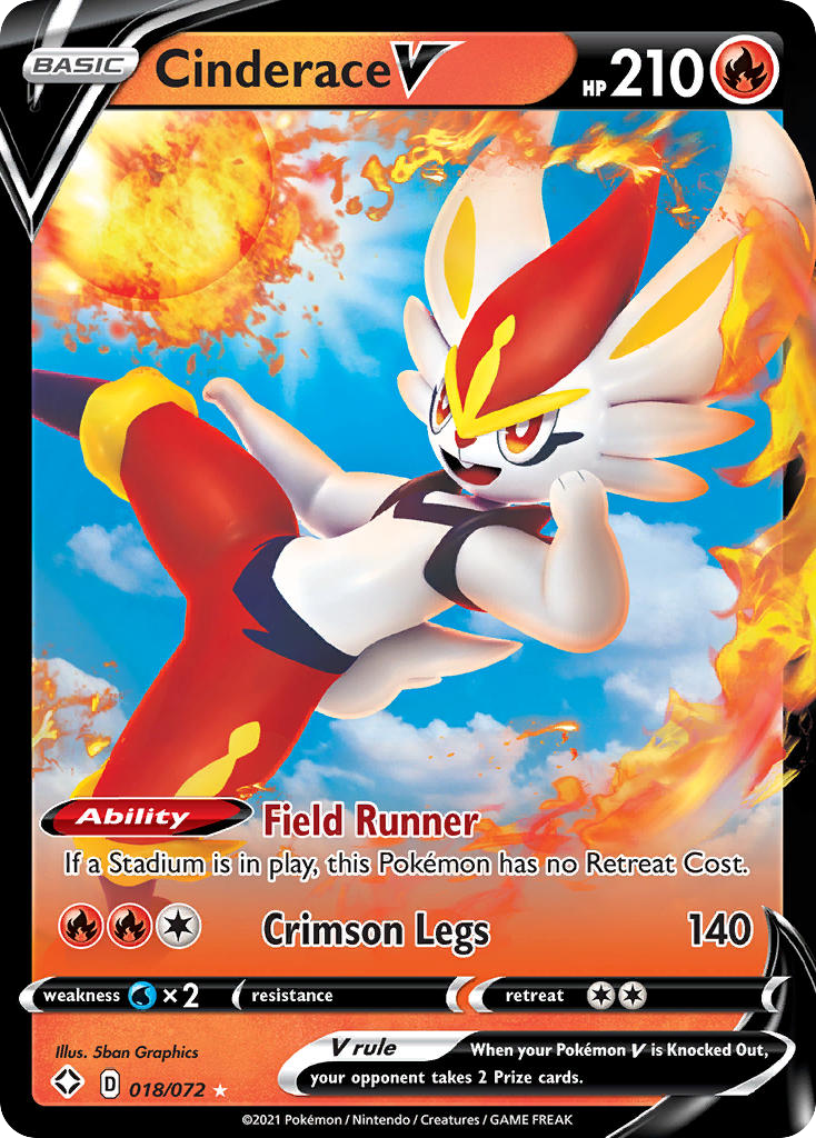 Cinderace V 18 72 Shining Fates Holofoil