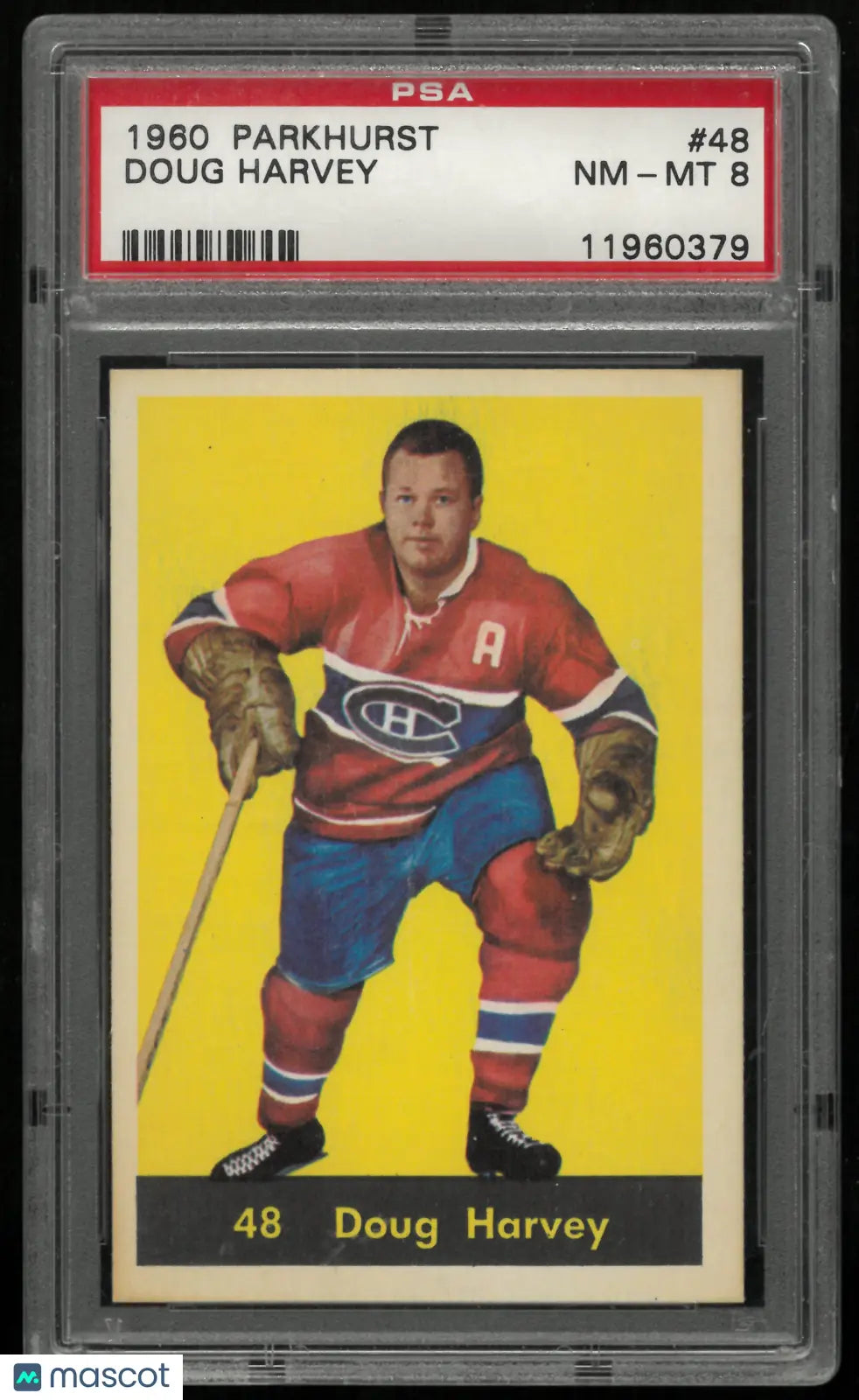 1960 Parkhurst Hockey Doug Harvey PSA 8