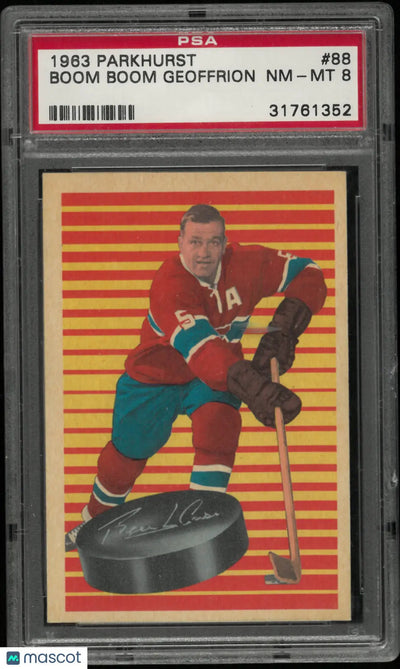 1963 Parkhurst Hockey Boom Boom Geoffrion PSA 8