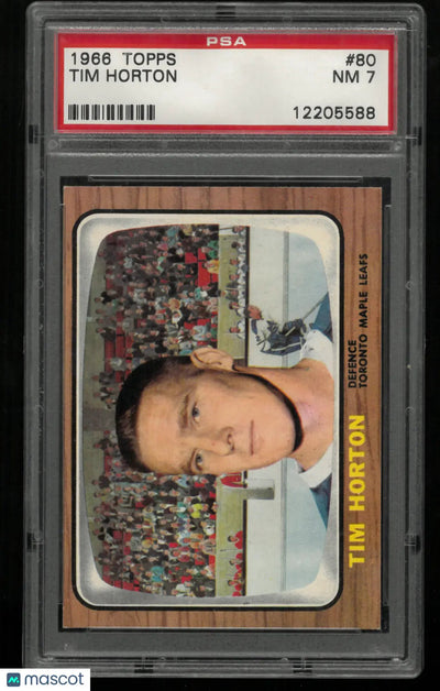 1966 Topps Hockey Tim Horton PSA 7