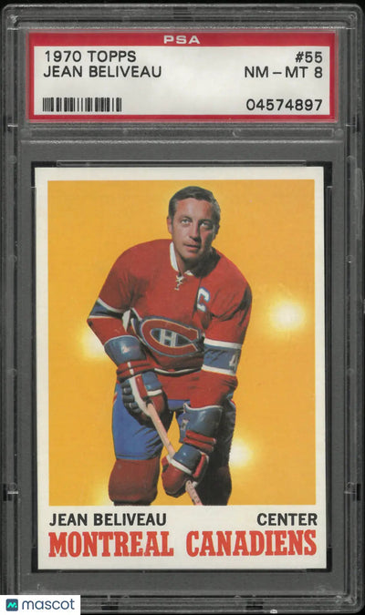 1970 Topps Hockey Jean BeliveauePSA 8