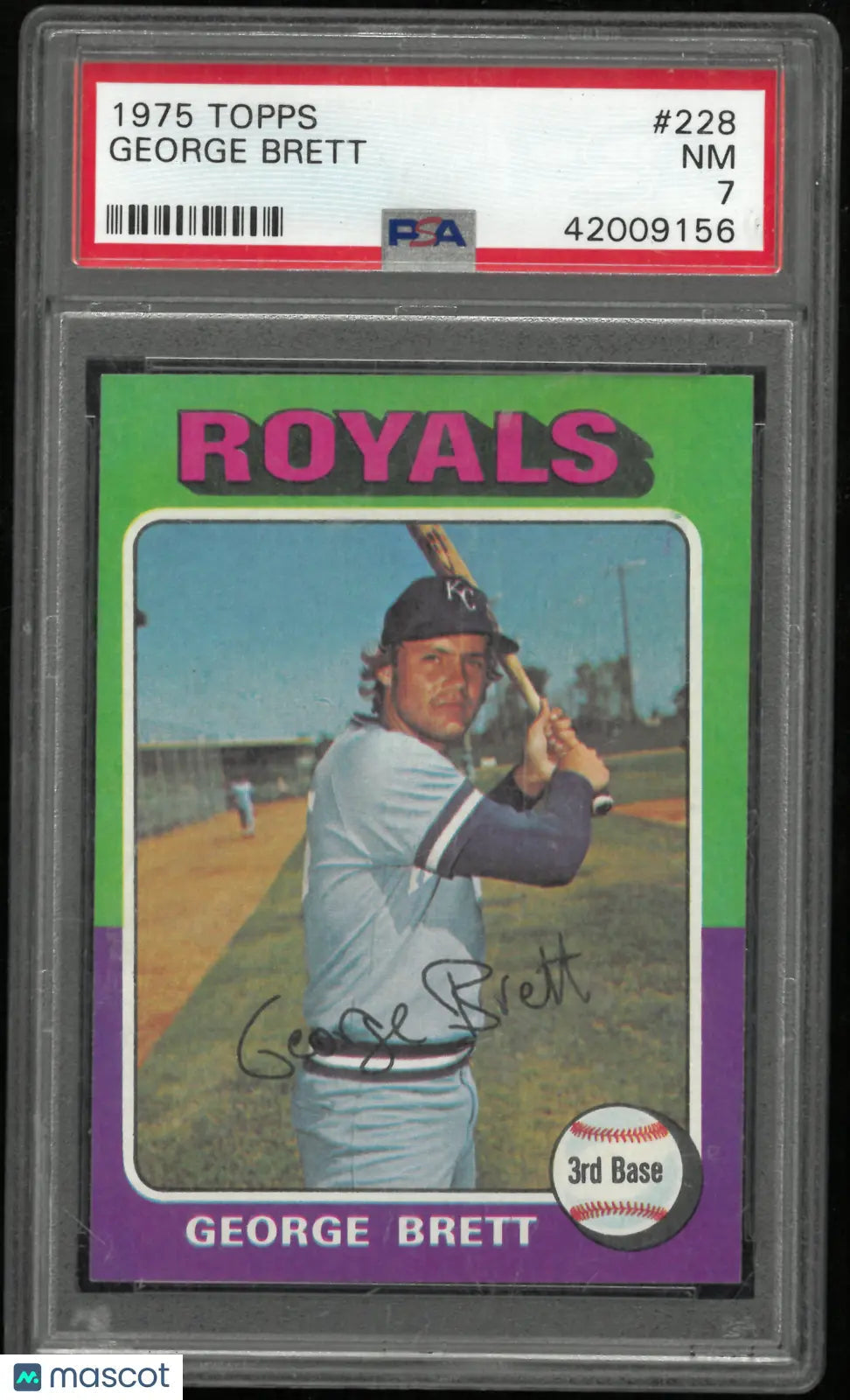 1975 Topps Baseball George Brett RC Rookie #228 PSA 7
