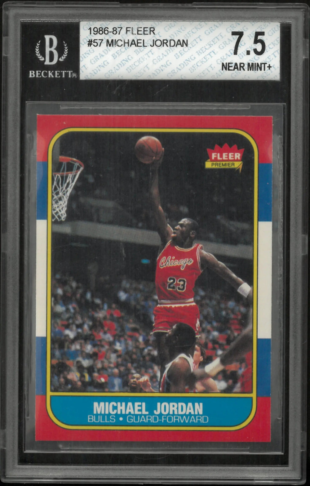 1986-87 Fleer Basketball Michael "GOAT" Jordan RC Rookie BGS 7.5 #57
