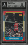 1986-87 Fleer Basketball Michael "GOAT" Jordan RC Rookie BGS 8 #57