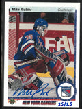 1990-91 Upper Deck Autographed Mike Richter Rookie RC /25