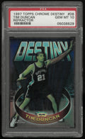 1997 Topps Chrome Basketball Destiny Tim Duncan Refractor PSA 10 #D8