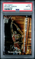 1997 Topps Finest Michael Jordan Show Stoppers #271 With Coating PSA 8