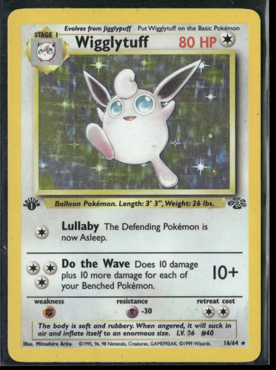 1999 Pokemon Jungle 1st Edition Holofoil Wigglytuff 16/64