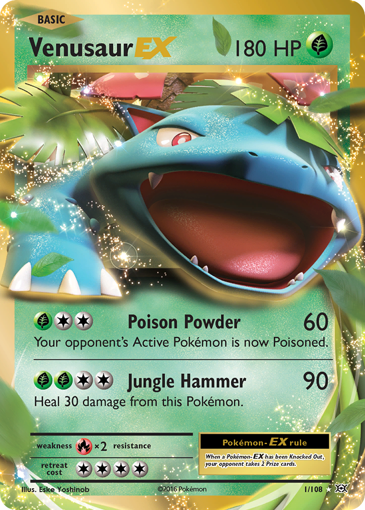 Venusaur Ex 1 108 Evolutions Holofoil