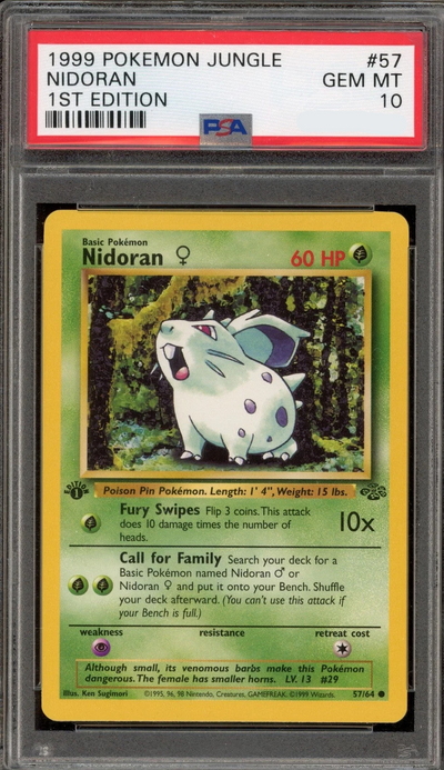 PSA 10 NIDORAN 1ST EDITION JUNGLE 1999