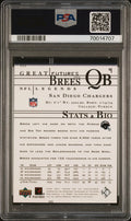 2001 Upper Deck Legends Drew Brees In Person Auto Autograph PSA Authentic #111