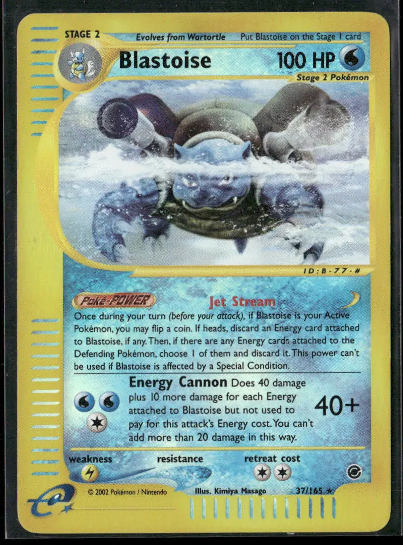 2002 Pokemon Expedition Reverse Holofoil Blastoise 37/165 LP