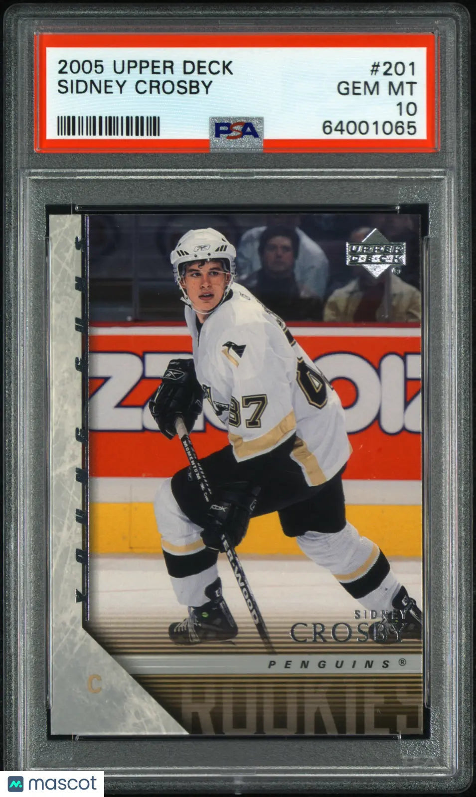 2005-06 Upper Deck Hockey Sidney Crosby Young Guns RC #201 PSA 10