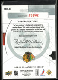 2009-10 Upper Deck SP Authentic Marks of Distinction Jonathan Toews Autograph/25