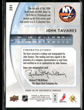 2009 Upper Deck SP Authentic Hockey Rookie Future Watch Auto John Tavares /999
