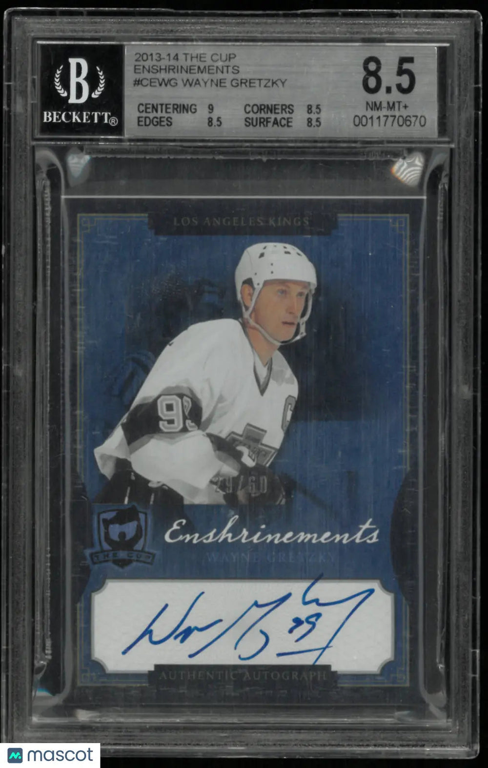 2013 UD The Cup Enshrinements Auto Wayne Gretzky BGS 8.5 Auto 10 /60