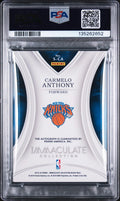 2015 Panini Immaculate Collection Signatures Auto Carmelo Anthony Red /25 PSA 8