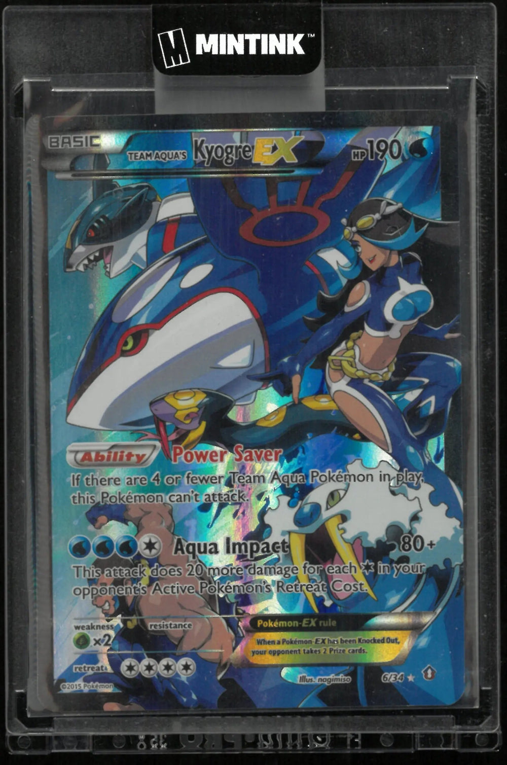 2015 Pokemon Double Crisis Ultra Rare Team Aqua's Kyogre EX 6/34