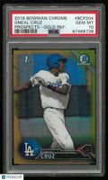 2016 1st Bowman Chrome Prospects Oneal Cruz RC Gold Refractor PSA 10 /50