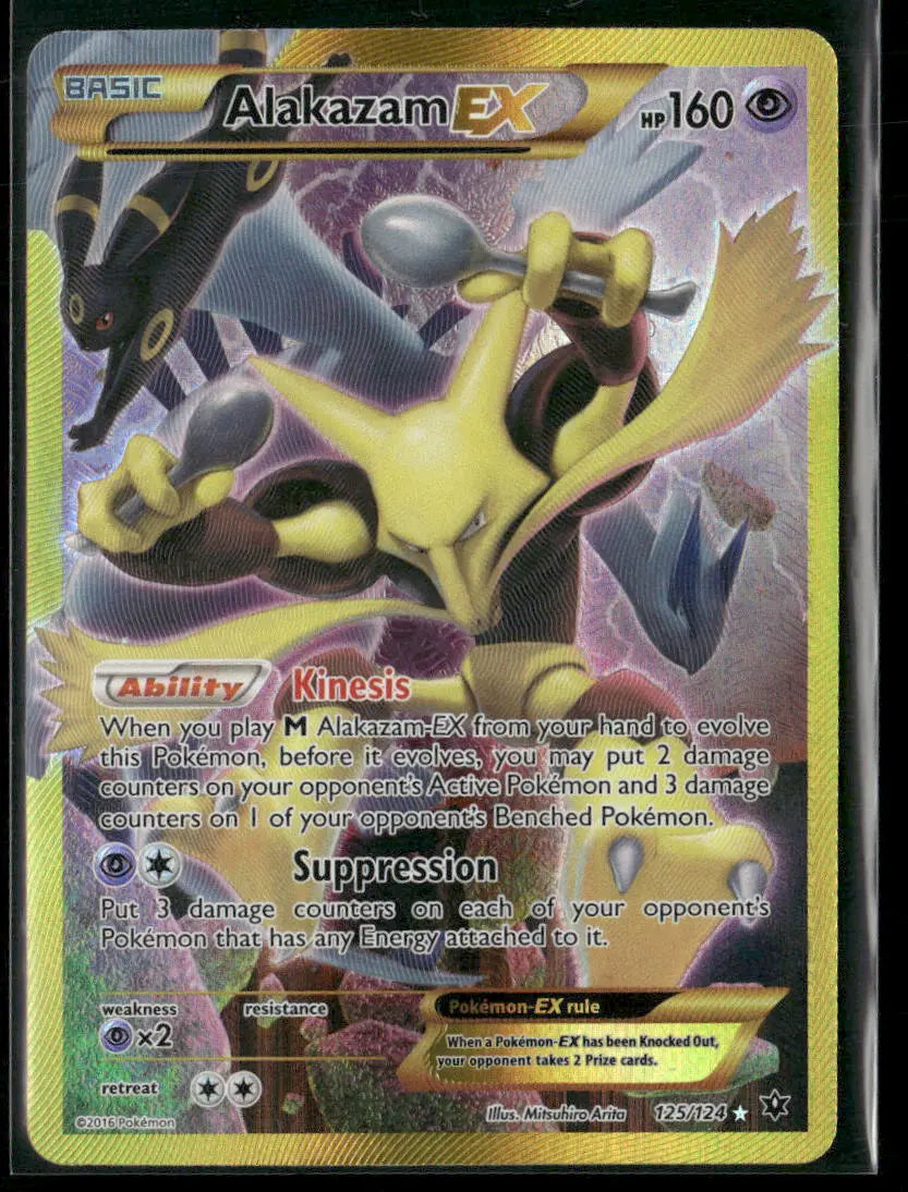 2016 Pokemon XY - Fates Collide Secret Rare Alakazam EX 125/124
