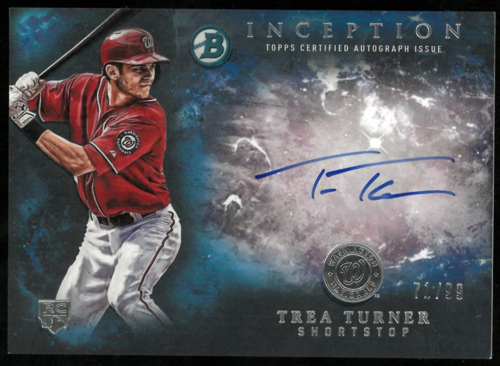2016 Topps Bowman Inception Baseball Rookie Auto Trea Turner /99
