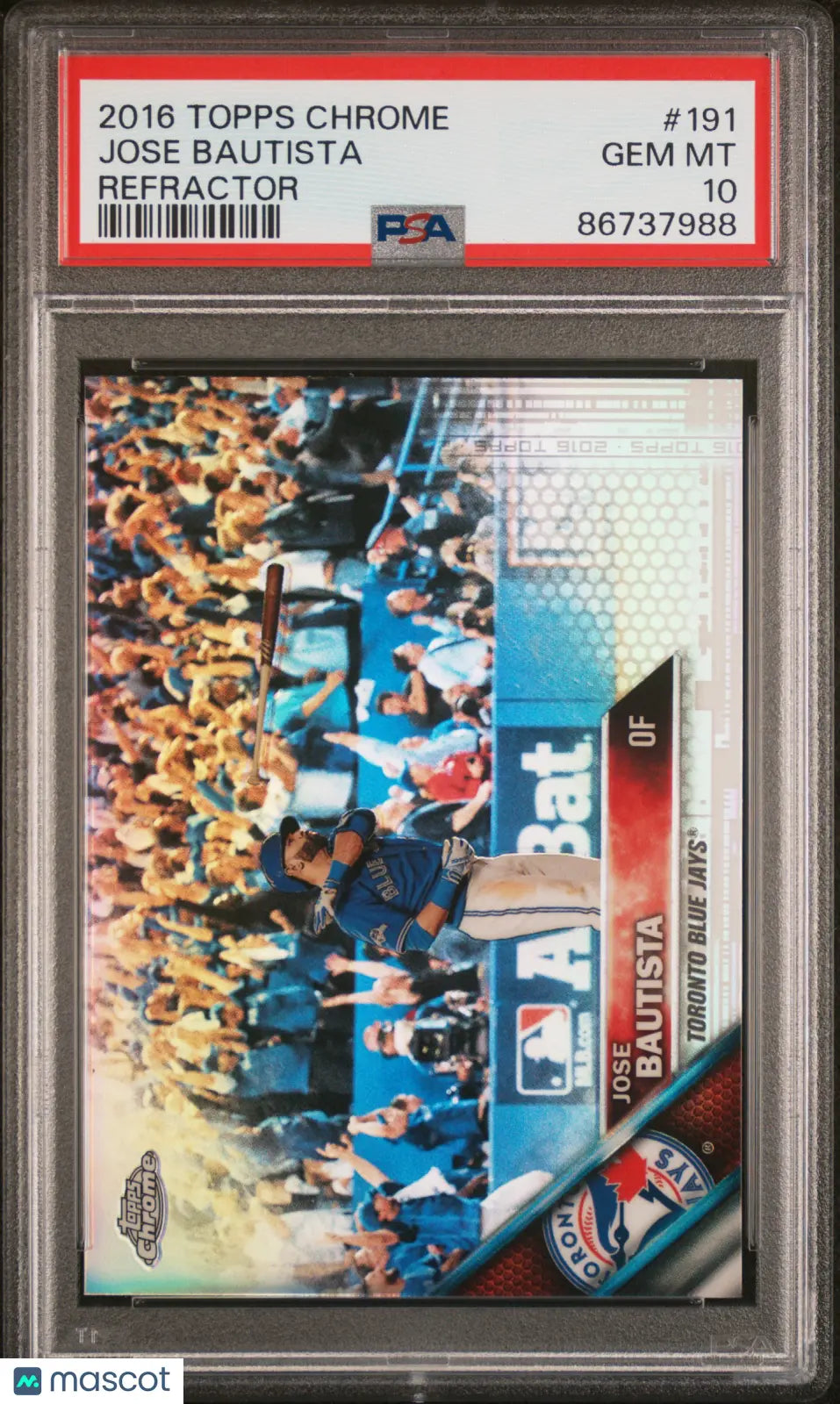 2016 Topps Chrome Baseball Jose Bautista #191 Refractor PSA 10