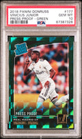 2018 Panini Donruss Vinicius Junior Rated Rookie RC Press Proof Green PSA 10