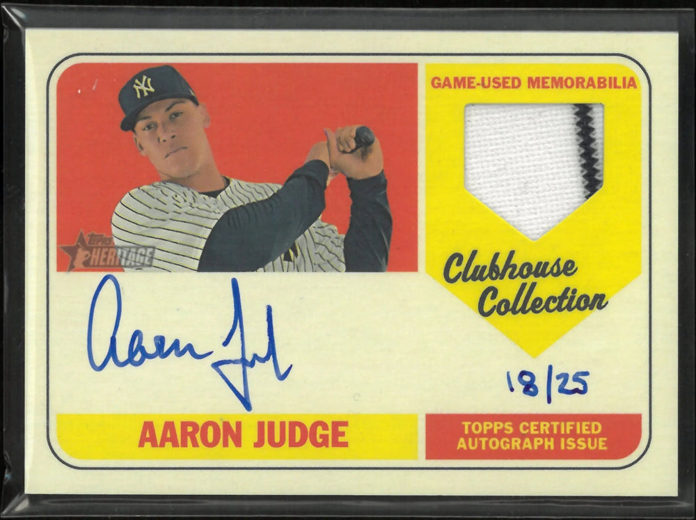 2018 Topps Heritage Clubhouse Collection Aaron Judge Autograph Patch Auto /25