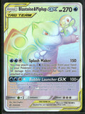 2019 Pokemon Cosmic Eclipse Secret Rare Blastoise & Piplup GX 253/236
