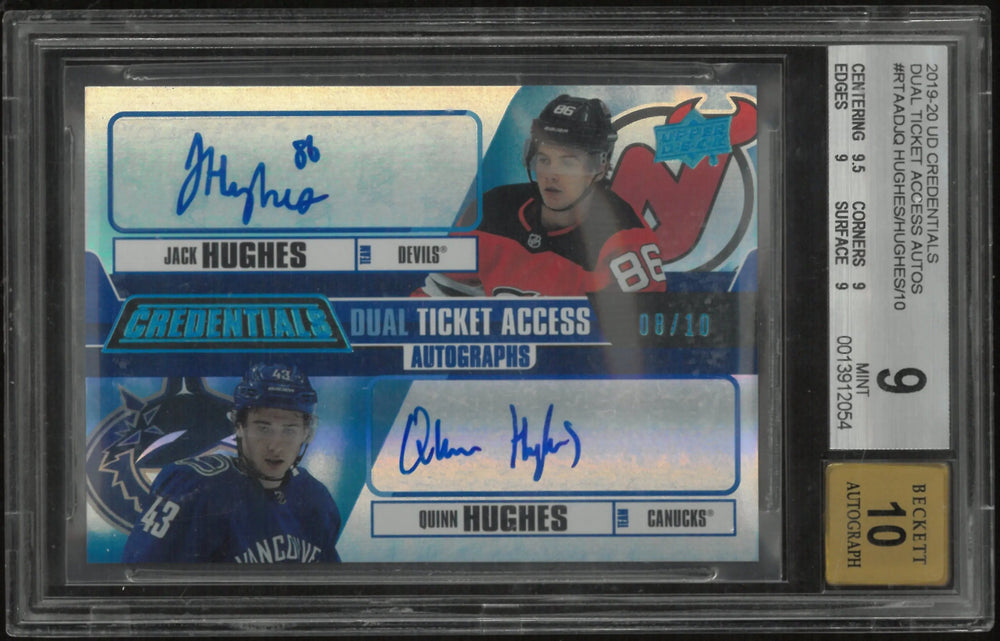 2019 UD Credentials Dual Ticket Access Auto Q. Hughes J. Hughes BGS 9 /10