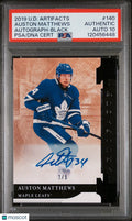 2019 Upper Deck Artifacts Auston Matthews Auto Black /5 PSA Authentic