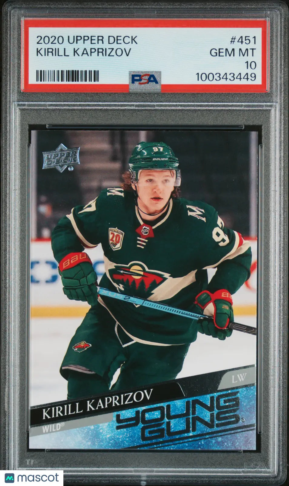 2020-21 Upper Deck Series 2 Kirill Kaprizov Young Guns RC Rookie #451 PSA 10