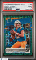 2020 Donruss Optic Justin Herbert RC Green Velocity PSA 9