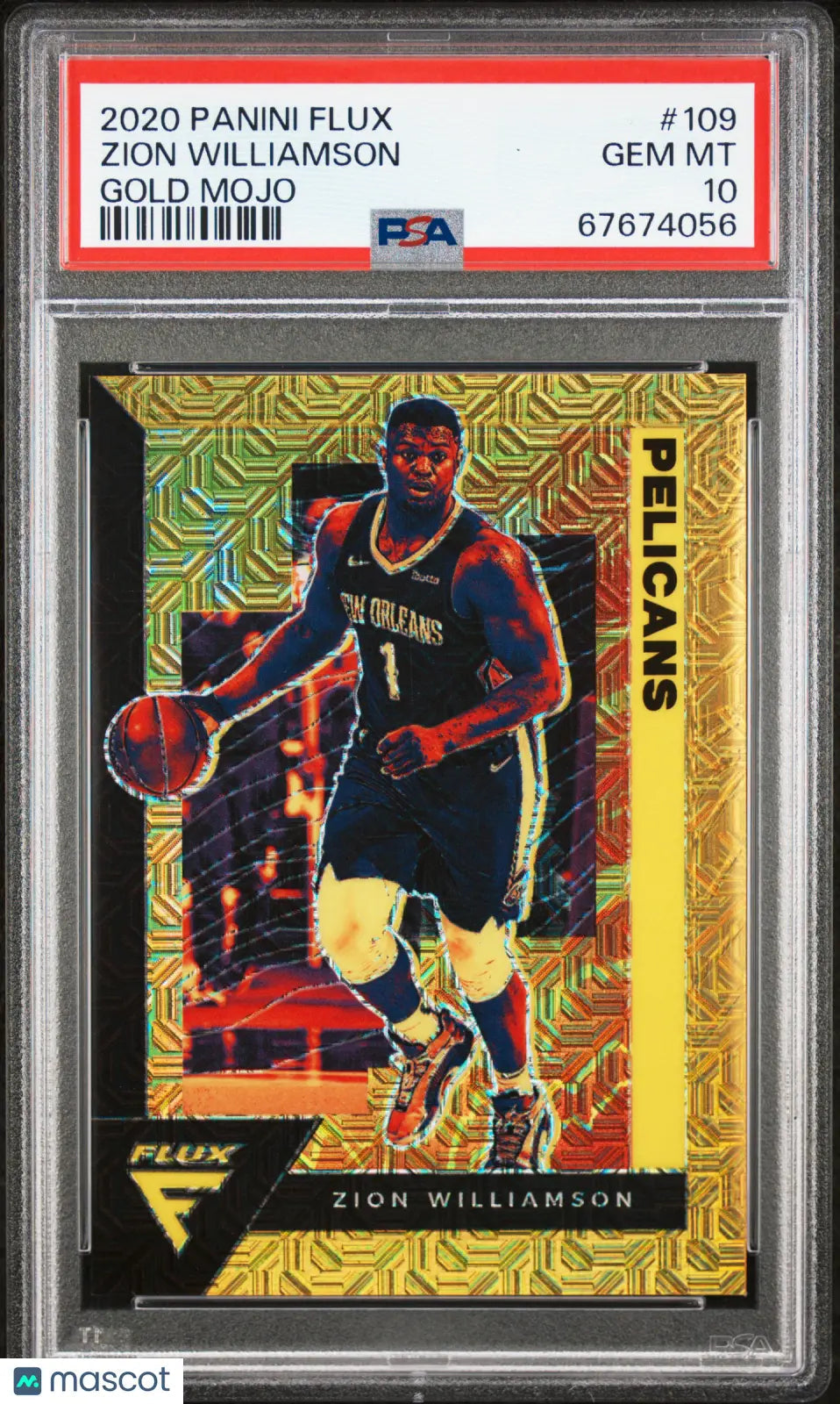 2020 Panini Flux Basketball Zion Williamson #109 Gold Mojo PSA 10 /10