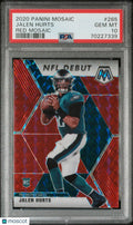 2020 Panini Mosaic Football Jalen Hurts NFL Debut RC Rookie Red PSA 10